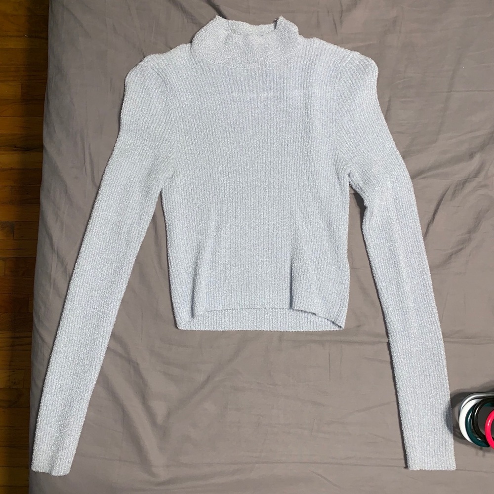 Cropped high neck sweater